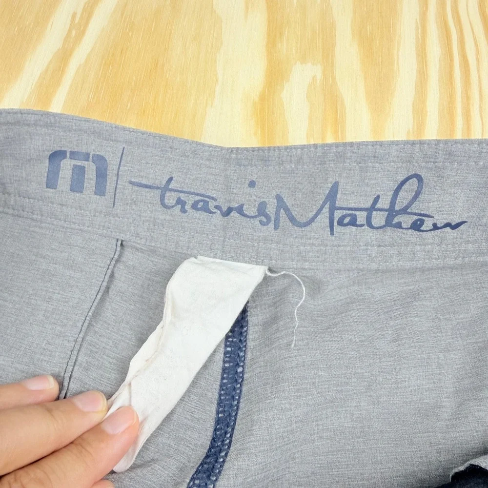 TravisMathew Mens Blue Colorblock Board Shorts Swim Trunks Size 36‎